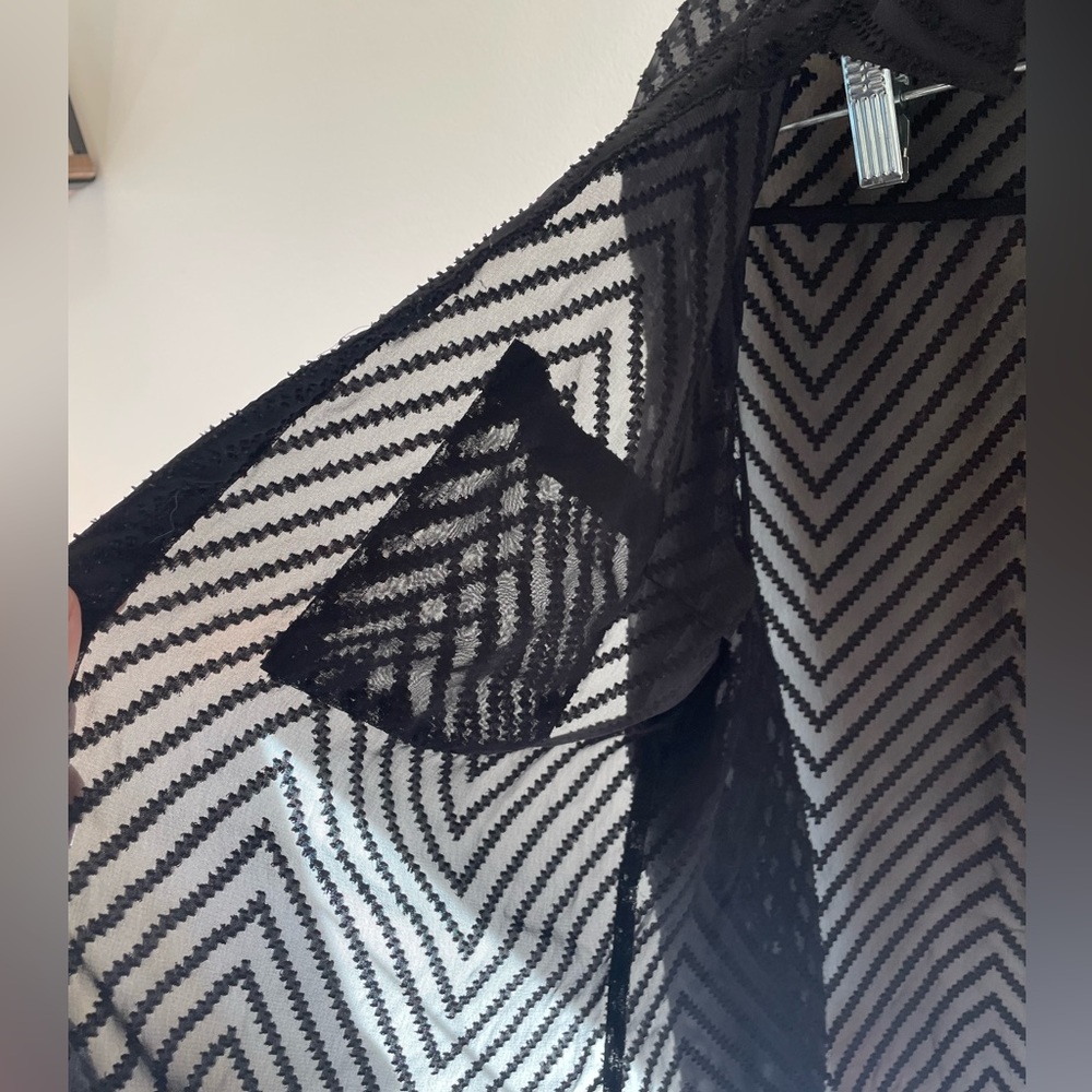 Express Sheer Black Button Down - image 6